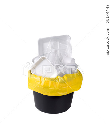 Plastic waste in the black bucket Plastic waste in the black bucket 59144445
