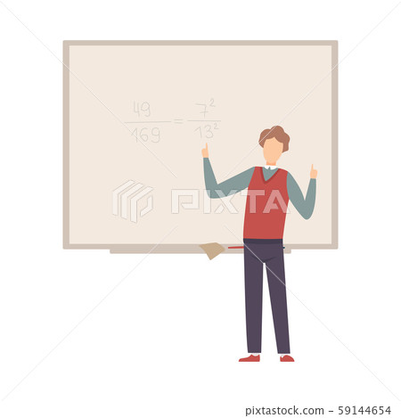 Teacher explains equation on blackboard vector illustration Teacher explains equation on blackboard vector illustration 59144654