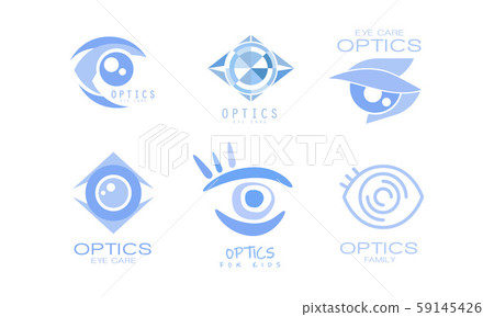 Eye Care Optics Logos Collection, Kids Clinic... - Stock Illustration ...