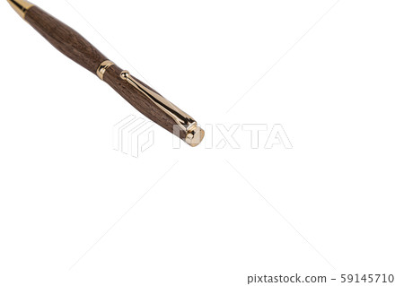 Elegant wooden ballpoint pen on a white background Elegant wooden ballpoint pen on a white background 59145710