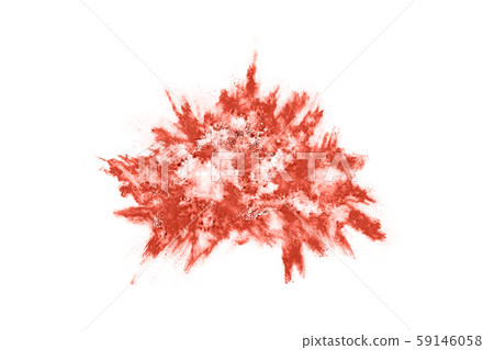 Brown color powder explosion on white background. Colored cloud. Colorful dust explode. Paint Holi. 59146058