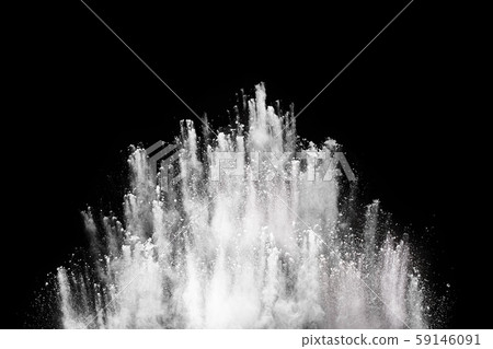 White powder explosion on black background.Colored cloud. Colorful dust explode. Paint Holi. 59146091