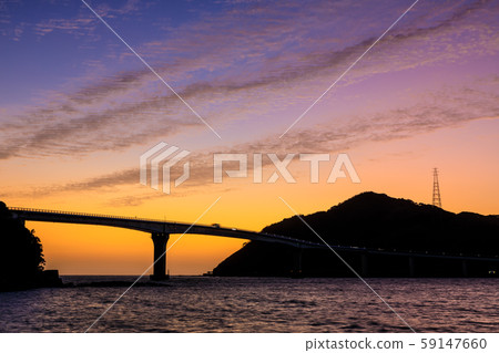 After sunset at Iojima Bridge (Nagasaki City, Nagasaki Prefecture) 59147660