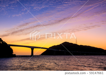 After sunset at Iojima Bridge (Nagasaki City, Nagasaki Prefecture) 59147661