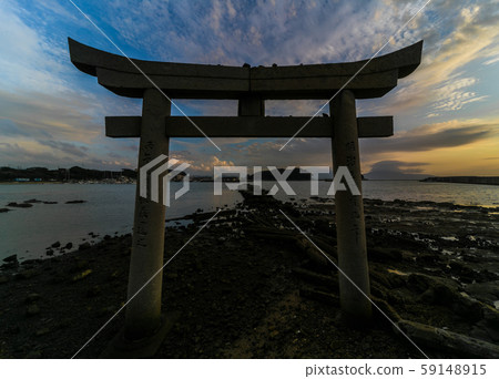 海邊鳥居(日落) 海邊鳥居(日落) 59148915