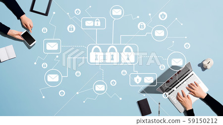 Email security theme with people working together 59150212