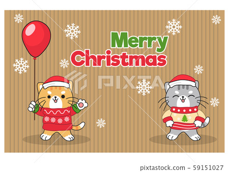 2 cute kawaii cats in ugly sweater, merry 2 cute kawaii cats in ugly sweater, merry 59151027