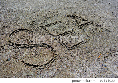 SEA characters written on the beach 59151088