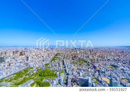 從阿倍野Harukas向北的大阪城市景觀 從阿倍野Harukas向北的大阪城市景觀 59151927