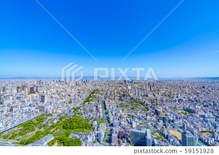 從阿倍野Harukas向北的大阪城市景觀 從阿倍野Harukas向北的大阪城市景觀 59151928