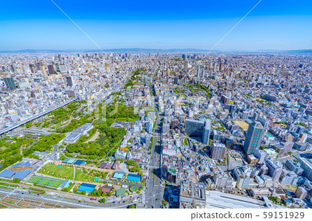 從阿倍野Harukas向北的大阪城市景觀 從阿倍野Harukas向北的大阪城市景觀 59151929