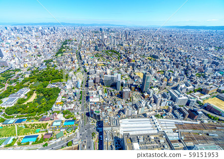 Osaka cityscape north from Abeno Harukas Osaka cityscape north from Abeno Harukas 59151953