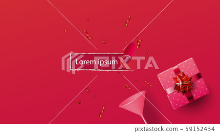 Happy new year, Christmas or Party. Pastel pink 59152434