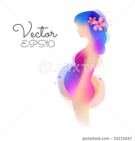 Pregnant woman silhouette plus abstract water Pregnant woman silhouette plus abstract water 59152647