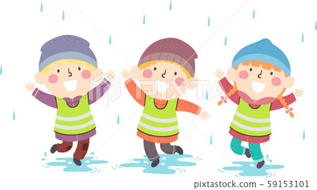 Kids Nature Rain Shower Illustration 59153101