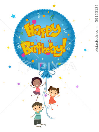 Stickman Kids Mylar Balloon Happy Birthday Stickman Kids Mylar Balloon Happy Birthday 59153125