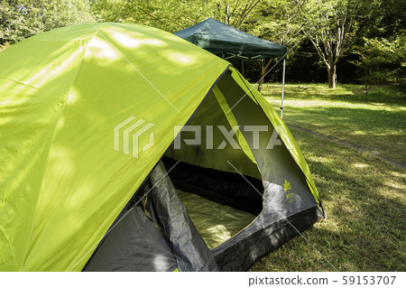 Hayashima Fureai no Mori Park campsite tent and tarp tent Hayashima-cho, Tsukubo-gun, Okayama Hayashima Fureai no Mori Park campsite tent and tarp tent Hayashima-cho, Tsukubo-gun, Okayama 59153707