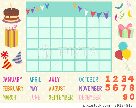 Calendar Birthday Elements Illustration 59154813