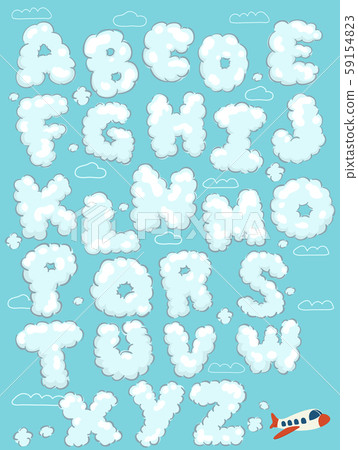 Airplane Clouds Alphabet Illustration Airplane Clouds Alphabet Illustration 59154823
