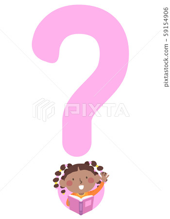 Kid Girl Black Question Mark Book Hands Up Kid Girl Black Question Mark Book Hands Up 59154906