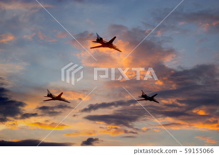 Millitary airplane in the blue sky 59155066