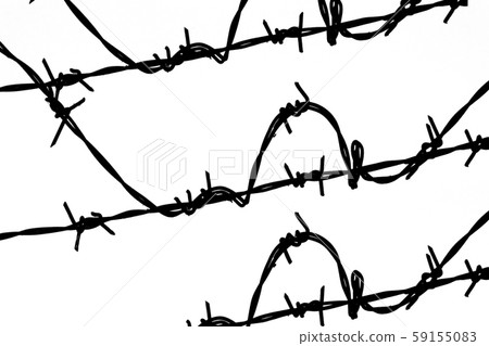 Barbed wire on fence Barbed wire on fence 59155083