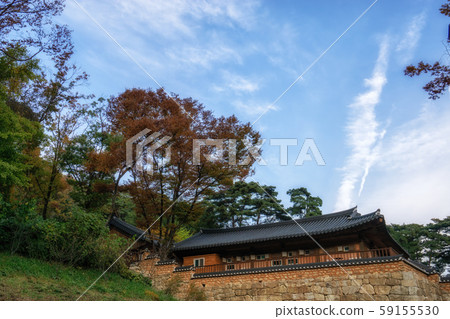 yongmunsa temple in autumn yongmunsa temple in autumn 59155530