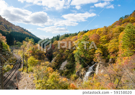 Fujihana Falls and Mt. Fujihana Falls and Mt. 59158020
