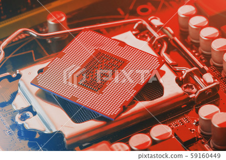 The central processor on the computer motherboard 59160449