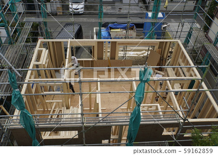 Construction, platform, two-by-four, new construction, house, wooden house, detached house, architecture, bearing wall, wooden 59162859