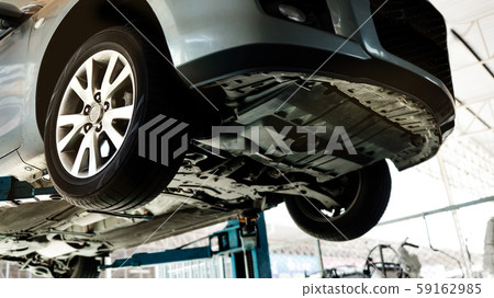 Car on the Lift Up Machine at the Car Repair Car on the Lift Up Machine at the Car Repair 59162985