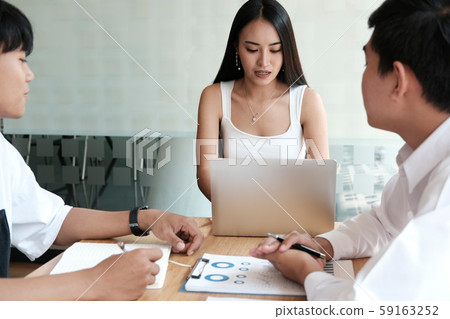 business people have a meeting. businesswoman working with businessman business people have a meeting. businesswoman working with businessman 59163252