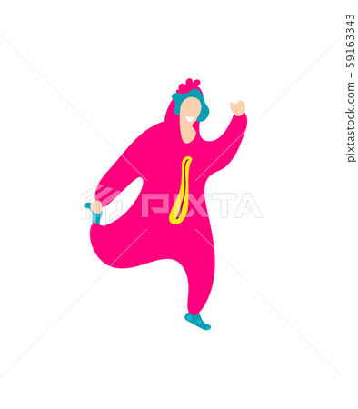 Pop art kigurumi style cartoon trendy flat people 59163343