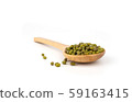 Dry green  beans seed healthy eating isolated on white background 59163415