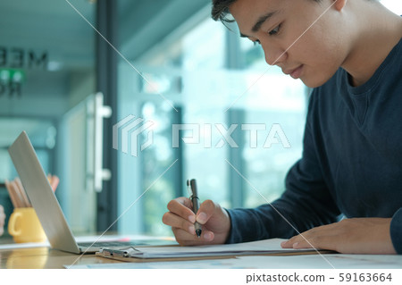 applicant fill out application form. man signing contract agreement. employment recruitment concept applicant fill out application form. man signing contract agreement. employment recruitment concept 59163664