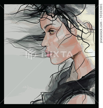 young sexy woman or girl with pretty face and hair 59163801