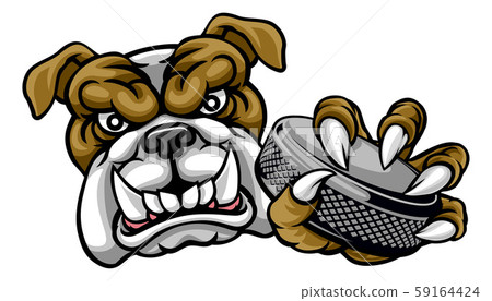 Bulldog Ice Hockey Player Animal Sports Mascot Bulldog Ice Hockey Player Animal Sports Mascot 59164424