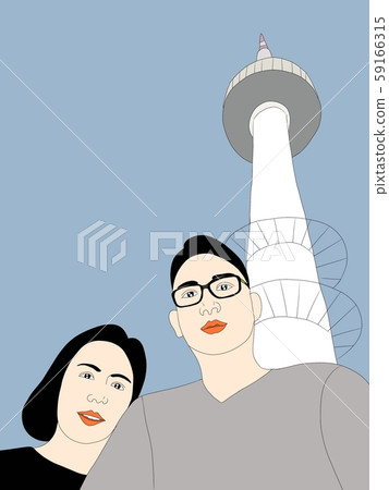 Selfie shot of Seoul Tower Namsan Tower Selfie shot of Seoul Tower Namsan Tower 59166315
