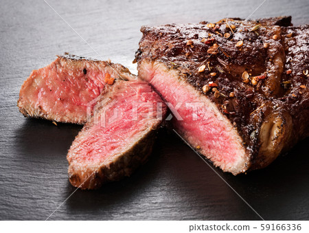 beef steak on slate beef steak on slate 59166336