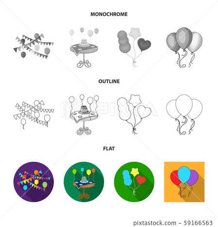 Isolated object of happy and fun logo. Collection of happy and balloon vector icon for stock. Isolated object of happy and fun logo. Collection of happy and balloon vector icon for stock. 59166563