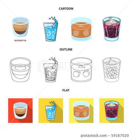 Vector illustration of glass and transparent icon. Collection of glass and empty vector icon for 59167020