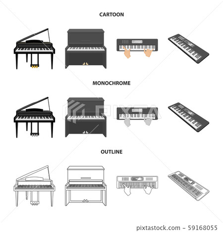Isolated object of music and piano sign. Collection of music and song stock vector illustration. 59168055