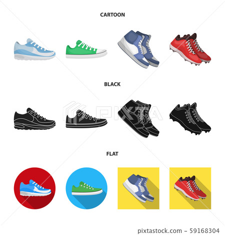 Isolated object of shoe and sport icon. Collection of shoe and fitness stock vector illustration. Isolated object of shoe and sport icon. Collection of shoe and fitness stock vector illustration. 59168304