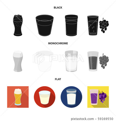 Isolated object of glass and transparent logo. Set of glass and empty vector icon for stock. 59169550