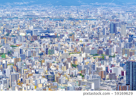 Osaka cityscape Osaka Dome and buildings 59169629