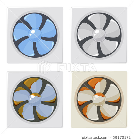Ventilation fan illustration_Oil dirt cleaning set 59170171