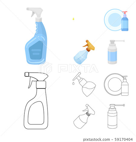 Vector design of sprayer and liquid icon. Set of sprayer and pesticide stock symbol for web. 59170404