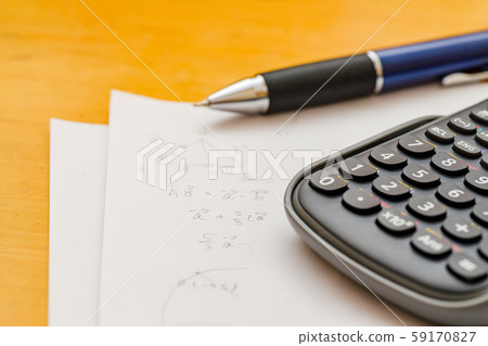 Math problems and pen and calculator Math problems and pen and calculator 59170827