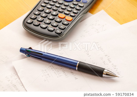 Math problems and pen and calculator Math problems and pen and calculator 59170834