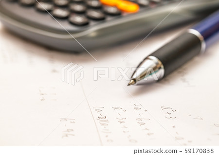 Math problems and pen and calculator Math problems and pen and calculator 59170838